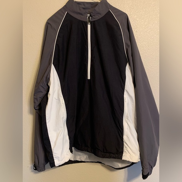 FootJoy Jacket Size XL Black & Gray Half Zip Windbreaker Golf Pullover - Picture 3 of 7